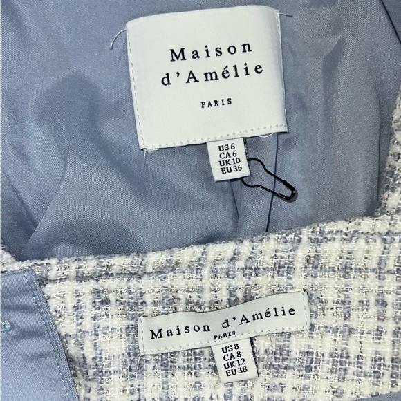 NWOT Maison D’ Amelie Soft Blue Blazer/Skirt Set - Picture 5 of 5